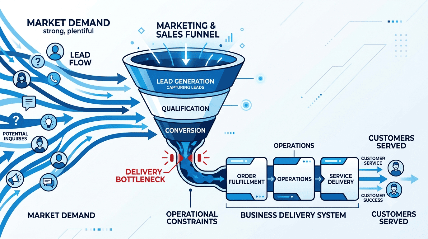 Marketing demand limited by business delivery capacity