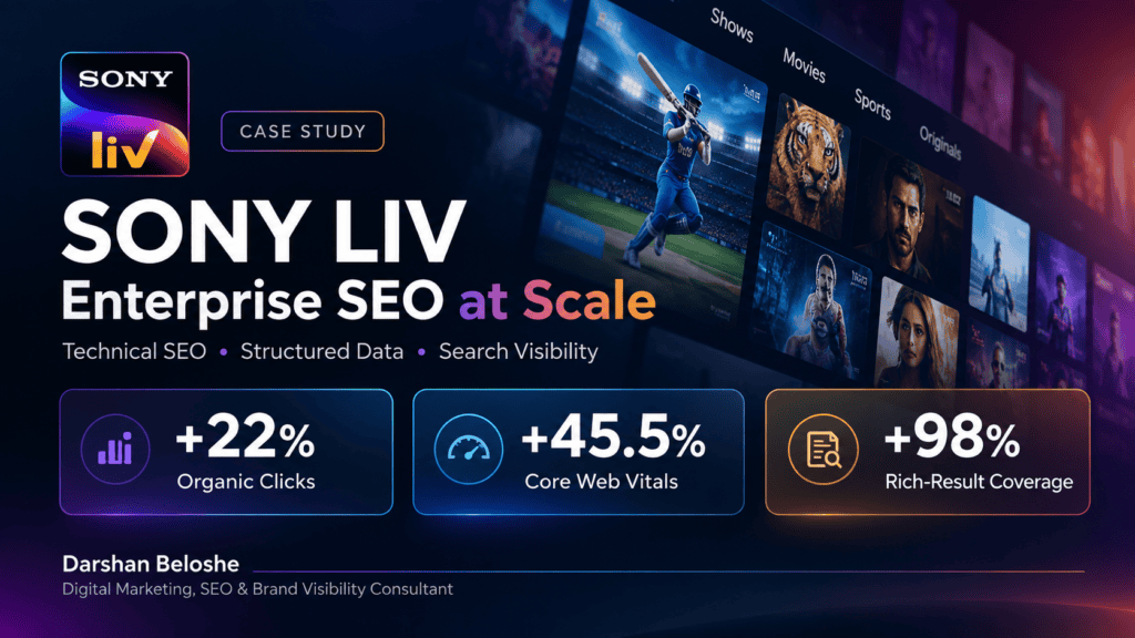 Sony LIV SEO case study showing enterprise SEO results