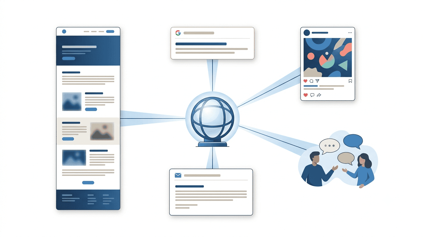 Consistent brand meaning adapted across different marketing channels